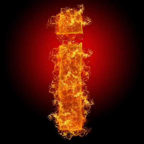 Küçük Harf Siyah Arkaplanda Ateşle — Stok fotoğraf
