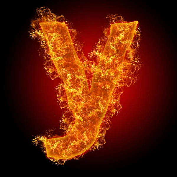 Fire Small Letter Black Background — Stock Photo, Image