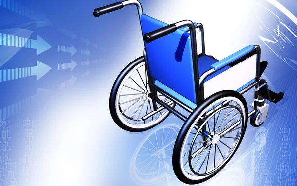 Digital Illustration Wheel Chair Colour Background — Stok Foto