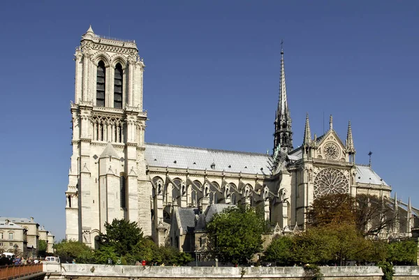 Södra Fasaden Katedralen Notre Dame Paris Frankrike — Stockfoto