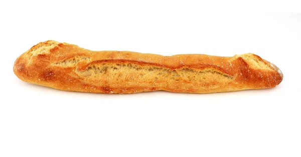 Pan Francés Tradicional Baguette Aislado Sobre Blanco — Foto de Stock