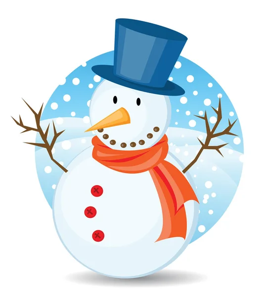 Sneeuwpop Illustraties Voor Kerst Wenskaart — Stockfoto