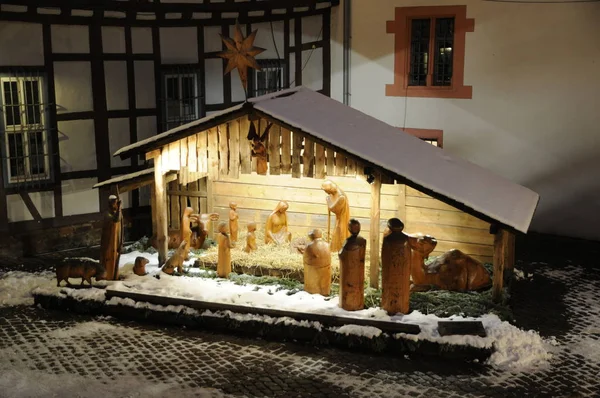 Świąteczne Łóżeczko Michelstadt — Zdjęcie stockowe