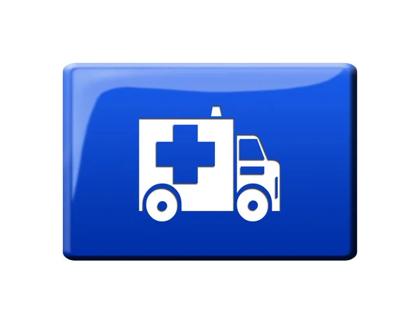 Ambulance Press Button Illustration — Stock Photo, Image