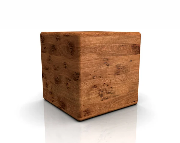Трехмерные Деревянные Кубики Округлые Дуб Ветками Отверстий — стоковое фото
