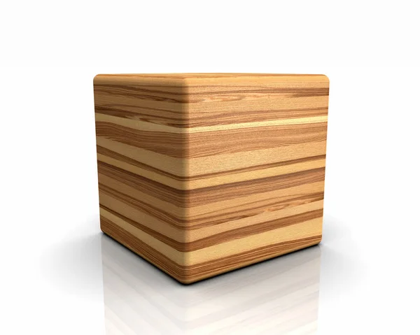 3D丸みを帯びた立方体木材 灰オリーブ — ストック写真