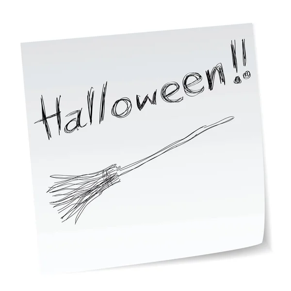 Una Nota Con Messaggio Tema Halloween Disegnato Mano Serie — Foto Stock