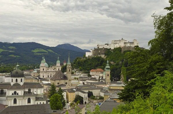 Widok Salzburg Fortecą — Zdjęcie stockowe