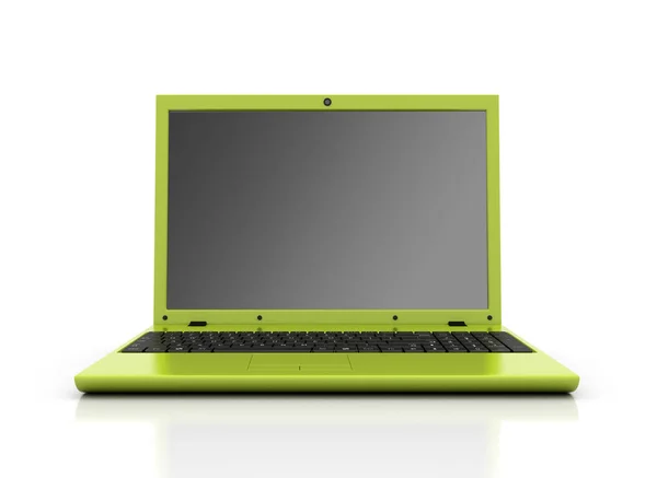 Zelený Notebook Izolované Bílém Pozadí — Stock fotografie