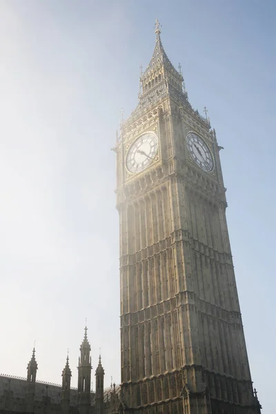 Big Ben Nella Nebbia Visto Westminster Bridge — Foto Stock