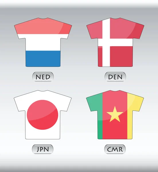 Países Banderas Iconos Formato Jersey Para Los Partidos Internacionales Fútbol —  Fotos de Stock