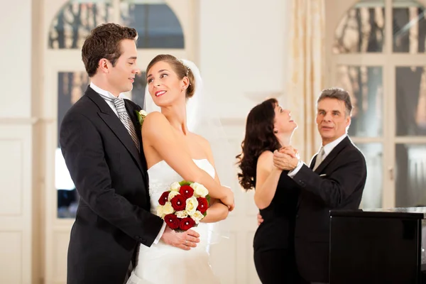 bride and groom at the wedding waltz