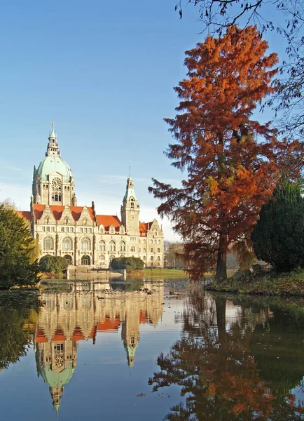 Nova Prefeitura Outono Hannover — Fotografia de Stock