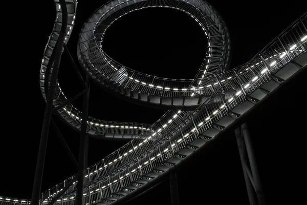 Rollercoaster Sculpture Night — Stock Photo, Image