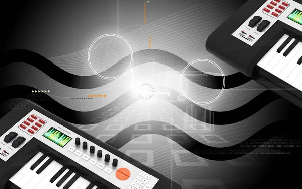 Digitale Illustratie Van Muziek Midi Mixer Kleur Achtergrond — Stockfoto