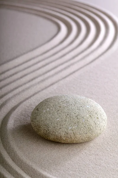 Japanese Meditation Zen Garden Simplicity Calmness Balance Pattern Lines Sand — Stock Photo, Image