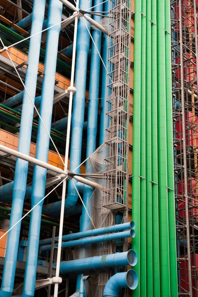 Budynek Centrum Pompidou Paryżu Francja Rury Wentylacyjne — Zdjęcie stockowe