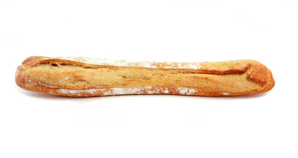 Традиційний Французький Хліб Багетта Ізольований Білому — стокове фото