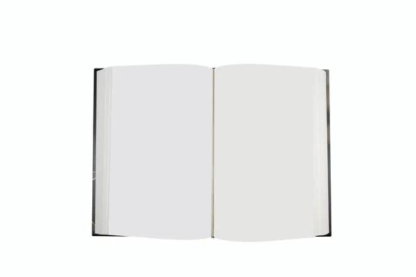 Libro Abierto Con Páginas Blanco Sobre Fondo Blanco — Foto de Stock