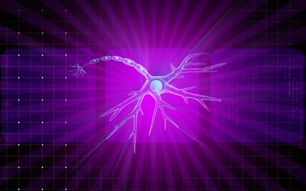 Ilustração Digital Neurônio Fundo Colorido — Fotografia de Stock