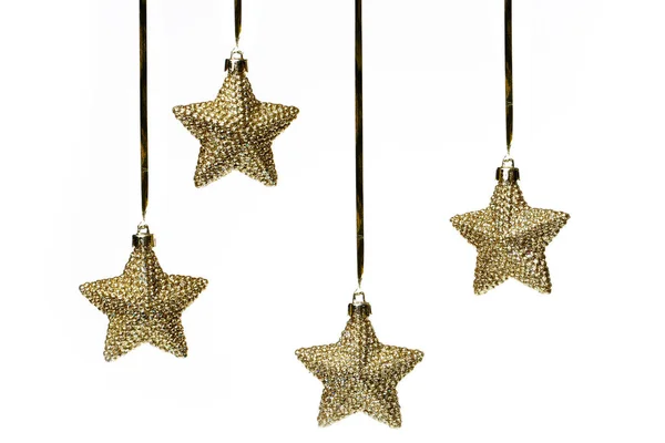 白い背景に輝くクリスマスの星 — ストック写真