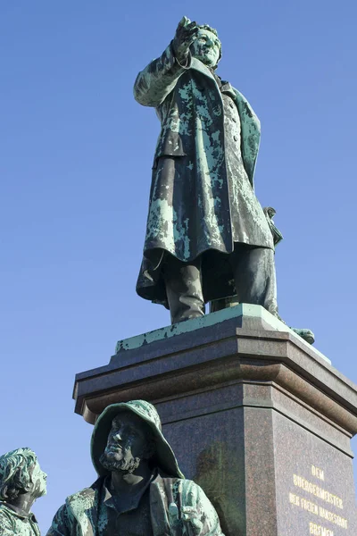 Johann Smidt Denkmal Auf Blauem Himmel Hintergrund — Stockfoto