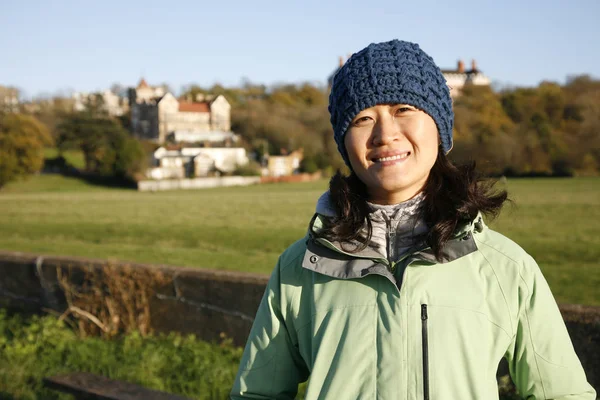 Donna Asiatica Visita Nella Zona Richmond Londra — Foto Stock