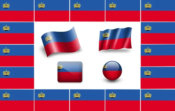Flaga Liechtensteinu Zestawu Ikon Ramka Flagi — Zdjęcie stockowe
