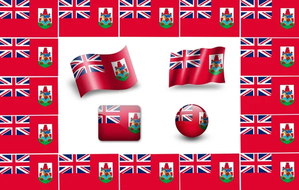 Bandeira Das Bermudas Conjunto Ícone — Fotografia de Stock