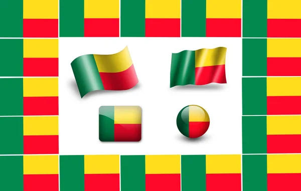 Bandiera Del Benin Set Icone — Foto Stock