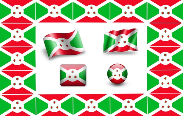 Флаг Бурунди Набор Иконок — стоковое фото