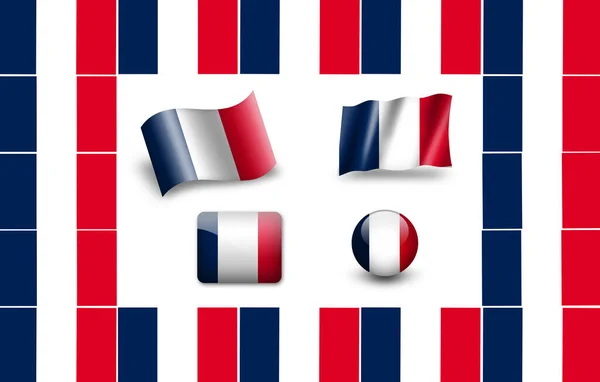 Bandeira France Conjunto Ícone — Fotografia de Stock