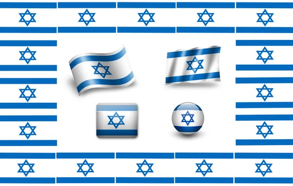 Σημαία Του Ισραήλ Σύνολο Εικονιδίων — Φωτογραφία Αρχείου