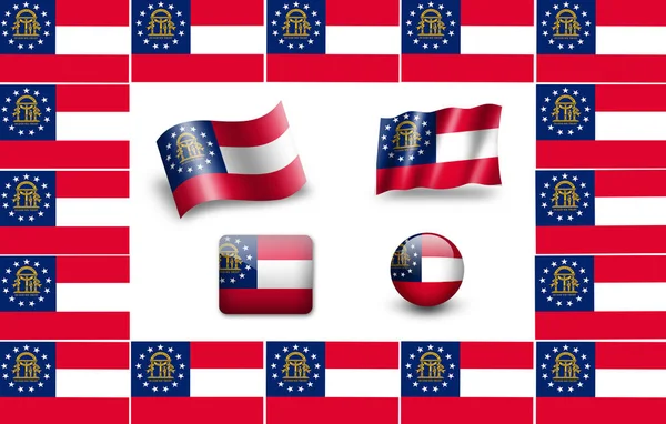 Прапор Штату Джорджія Іконка — стокове фото