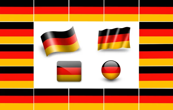 Flagge Deutschlands Symbolsatz — Stockfoto