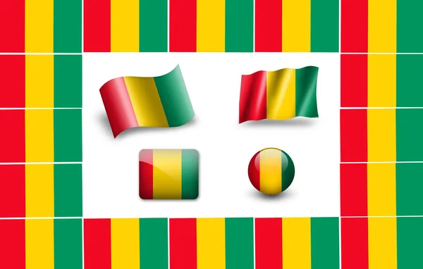 Bandiera Della Guinea Set Icone — Foto Stock