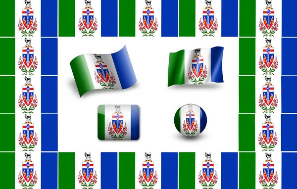 Флаг Юкона Набор Иконок — стоковое фото