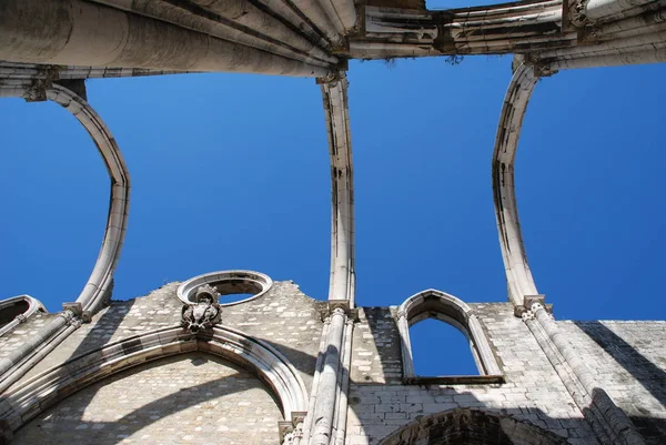 Célèbre Église Carmo Ruines Après Tremblement Terre 1755 Lisbonne Portugal — Photo