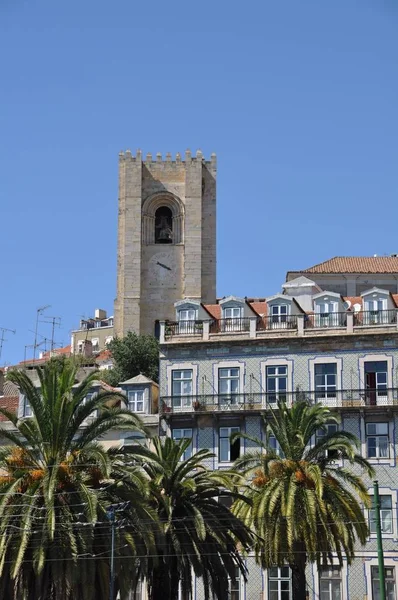 Prachtig Stadsgezicht Met Cathedral Lissabon Portugal — Stockfoto