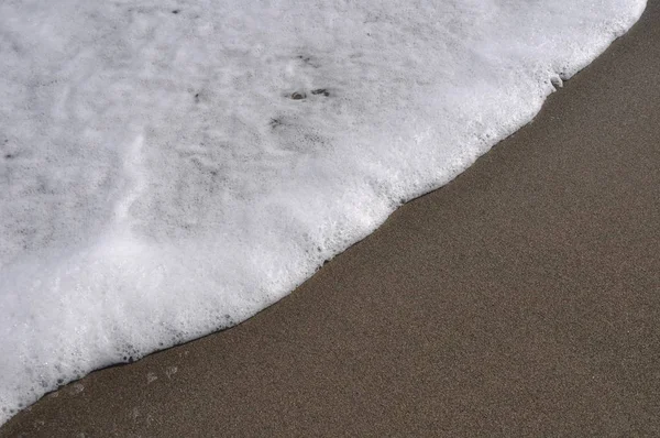 Linda Areia Praia Espuma Mar Espaço Cópia Disponível — Fotografia de Stock