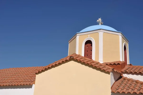 Typical Greek Church Zia Village Kos Island Greece Gorgeous Blue — Stock Photo, Image