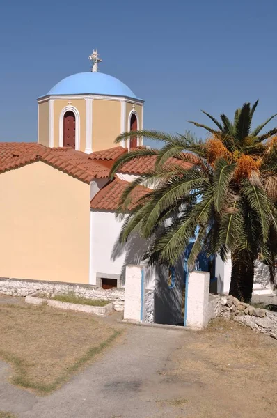 Typical Greek Church Zia Village Kos Island Greece Gorgeous Blue — Stock Photo, Image
