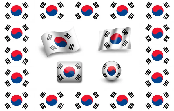 Südkorea Flagge Gesetzt — Stockfoto