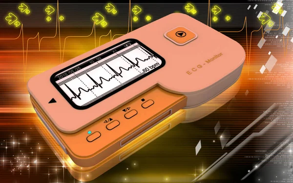 Illustrazione Digitale Ecg Sfondo Colori — Foto Stock