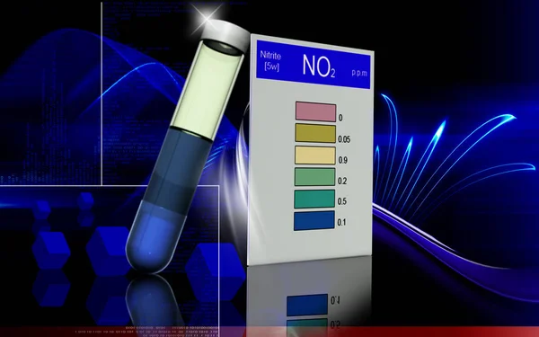 Цифрова Ілюстрація Тесту Нітритів Кольоровому Фоні — стокове фото