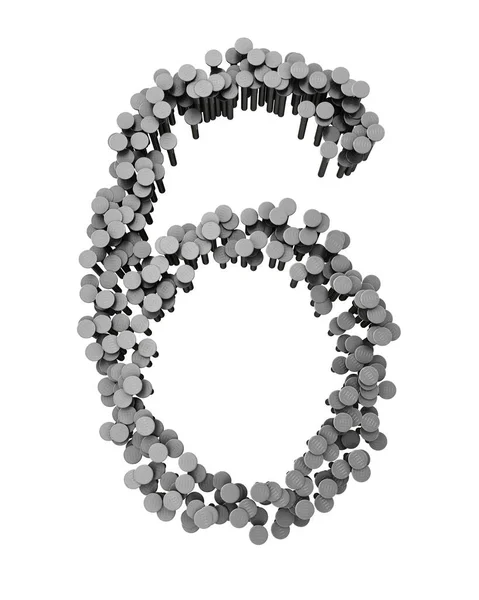 Beyaz Arka Planda Izole Edilmiş Çekiççividen Yapılmış Alfabe Numara — Stok fotoğraf