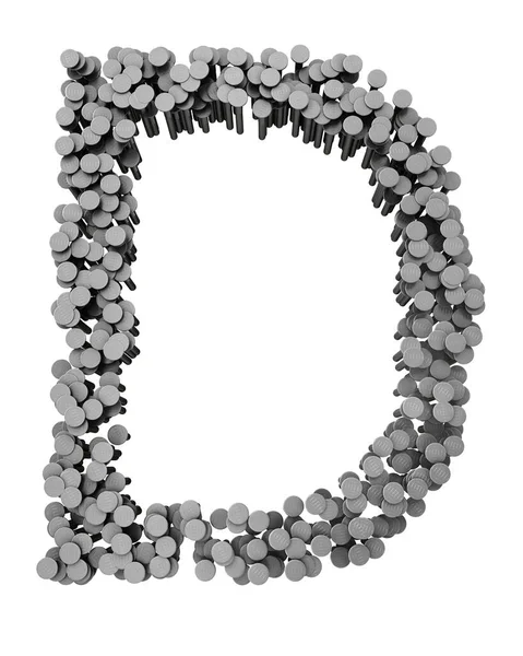 Алфавит Молотильных Ногтей Изолированных Белом Фоне — стоковое фото
