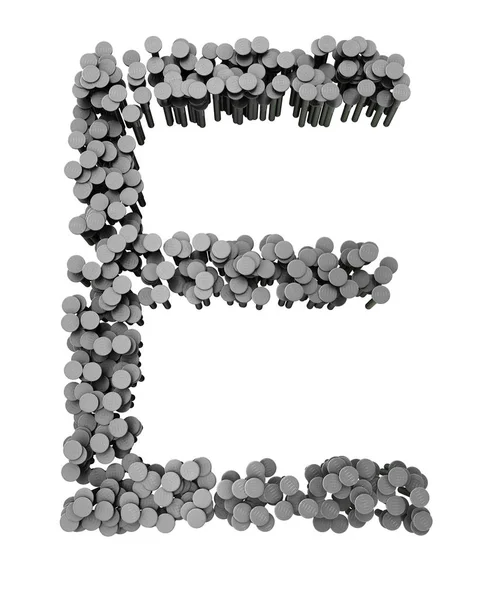 Alfabet Wykonany Młotkowane Paznokcie Izolowane Białym Tle — Zdjęcie stockowe