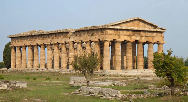 Starożytna Grecka Świątynia Posejdona Paestum Kampania Włochy — Zdjęcie stockowe