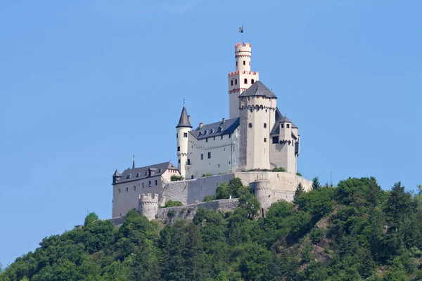 Medieval Castle Marksburg Hill River Rhine Rhineland Palatine Braubach Germany — Stock Photo, Image